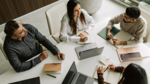 A team of Indian engineers in a meeting room