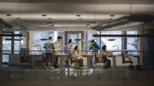 employees working in an office